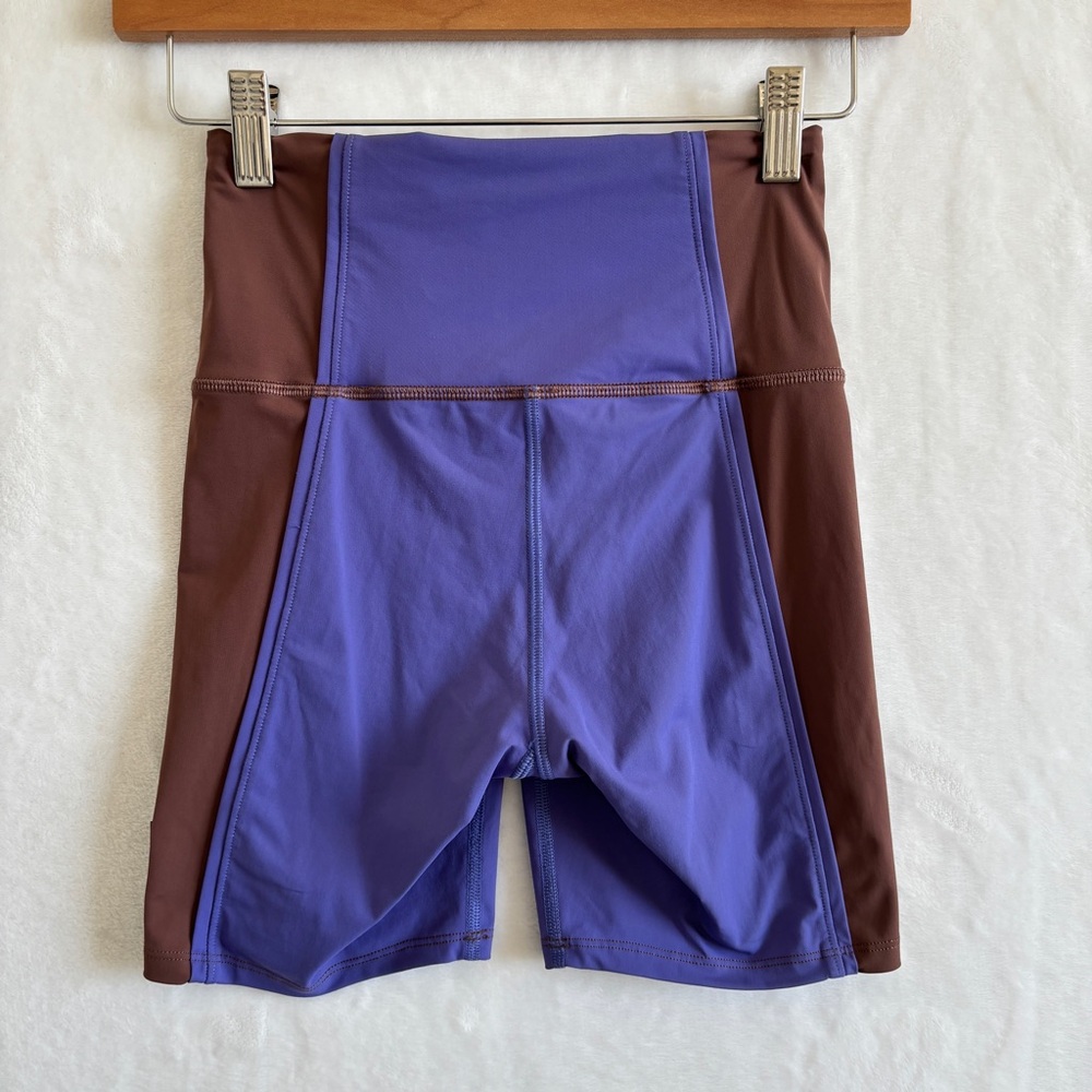 Lululemon purple‎ brown biker shorts Hike to Swim Short size 2 - Picture 7 of 9